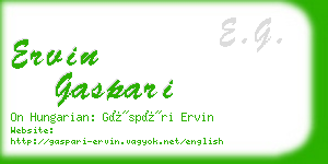 ervin gaspari business card